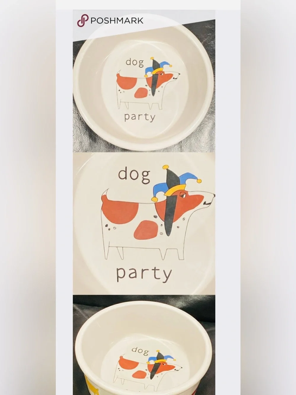 #2056* Ceramic Dog Bowl with 'Dog Party'DesignSignature Housewares Incorporated
